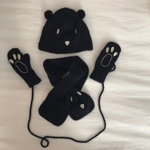 Petit Bateau scarf, beanie and mittens